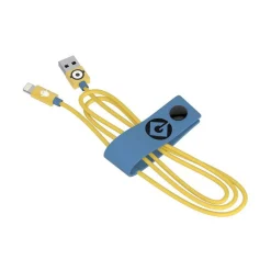 Tribe - Carl - Minions - Lightning USB Cable - Data Transmission and Charging for Apple, iPhone - MFi Certified - 120 cm - Avvenice