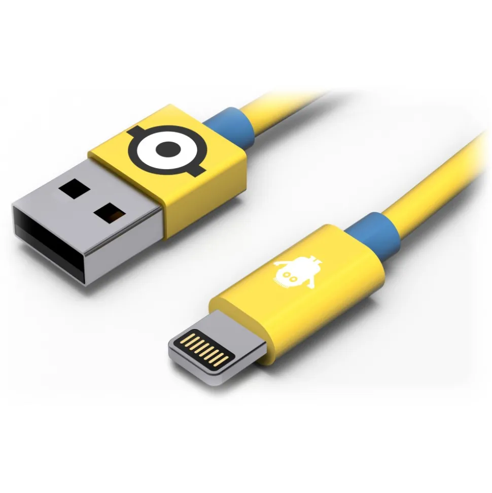 Tribe - Carl - Minions - Lightning USB Cable - Data Transmission and Charging for Apple, iPhone - MFi Certified - 120 cm - Avvenice