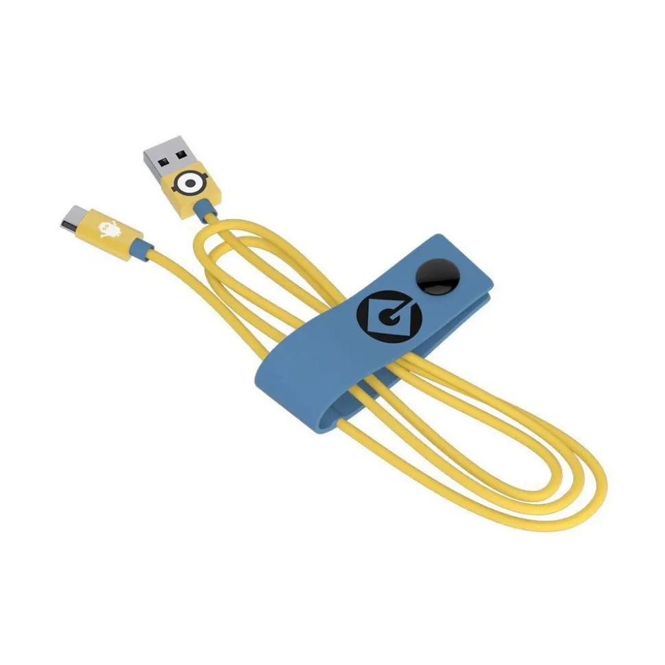 Tribe - Carl - Minions - Micro USB Cable - Data Transmission and Charging for Android, Samsung, HTC, Nokia, Sony - 120 cm - Avvenice