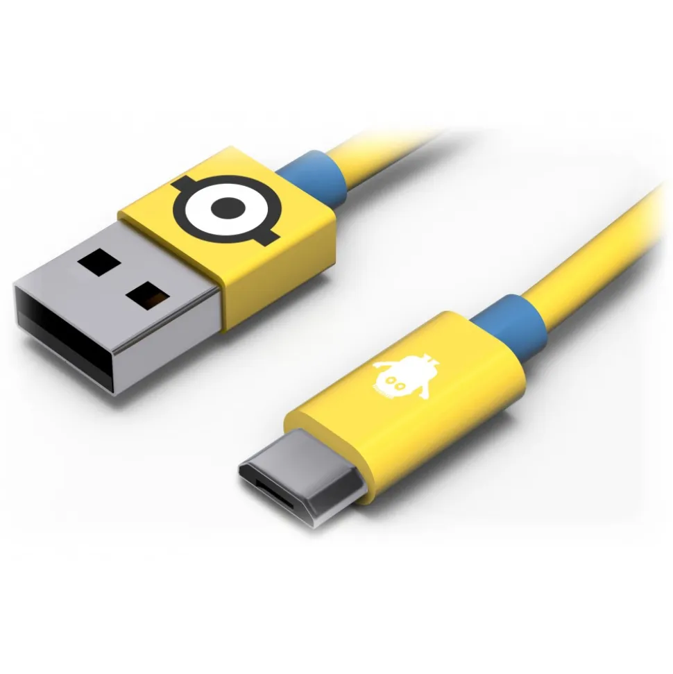 Tribe - Carl - Minions - Micro USB Cable - Data Transmission and Charging for Android, Samsung, HTC, Nokia, Sony - 120 cm - Avvenice