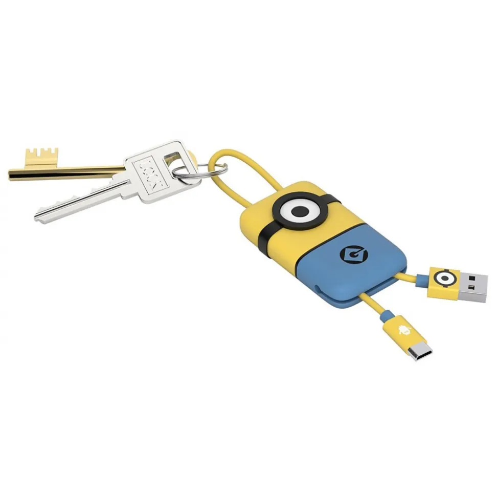Tribe - Carl - Minions - Micro USB Cable - Keychain - Data and Charging for Android, Samsung, HTC, Nokia, Sony - 22 cm - Avvenice