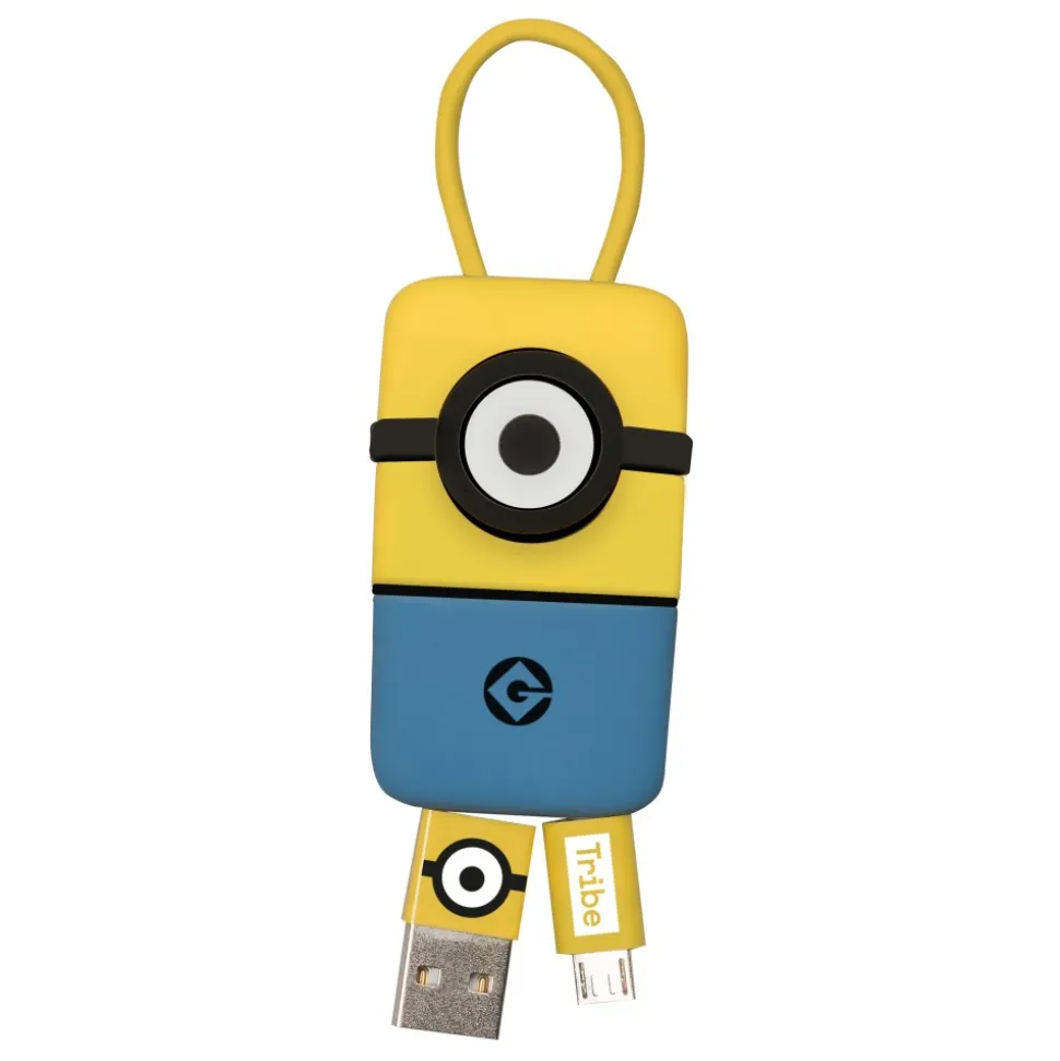 Tribe - Carl - Minions - Micro USB Cable - Keychain - Data and Charging for Android, Samsung, HTC, Nokia, Sony - 22 cm - Avvenice