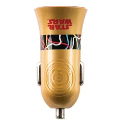 Tribe - C3-PO - Star Wars - Car Charger - Fast Car Charge Double - USB Charger - iPhone, iPad, Tablet, Samsung, Smartphone - Avvenice