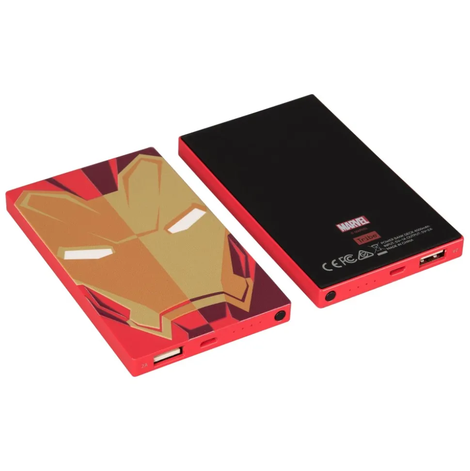 Tribe - Iron Man - Marvel - USB Portable Charger - Power Bank - 4000 mAh - iPhone, iPad, Tablet, Smartphone - Avvenice