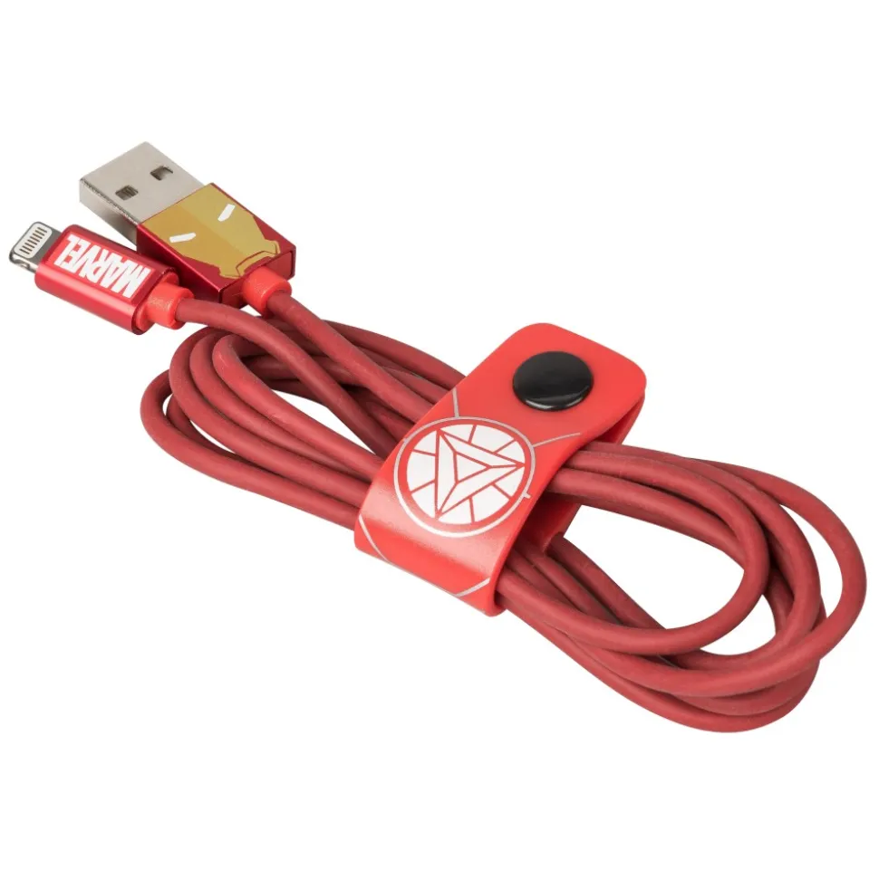 Tribe - Iron Man - Marvel - Lightning USB Cable - Data Transmission and Charging Apple, iPhone - MFi Certified - 120 cm - Avvenice
