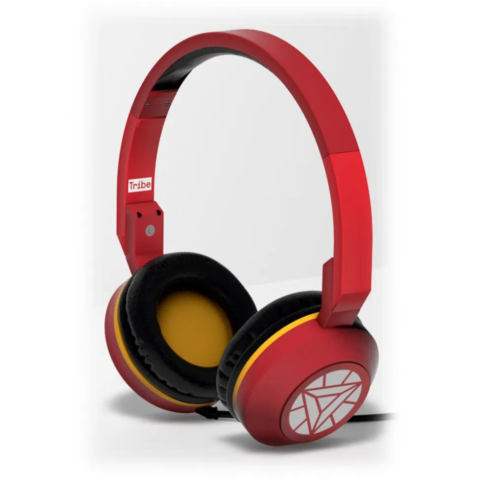 Tribe - Iron Man - Marvel - Headphones with Foldable Microphone - 3.5 mm Jack - Smartphone, PC, PS4 and Xbox - Avvenice