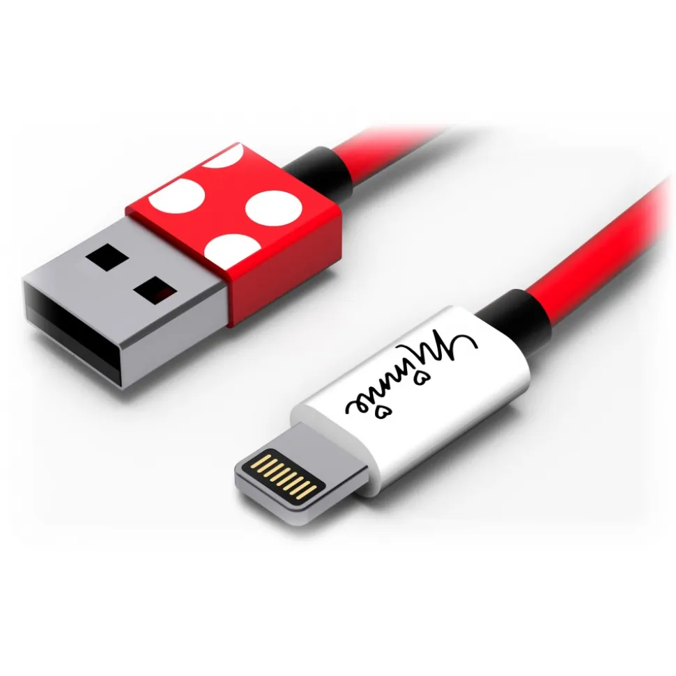 Tribe - Minnie Mouse - Disney - Lightning USB Cable - Data Transmission and Charging for Apple, iPhone - MFi Certified - 120 cm - Avvenice
