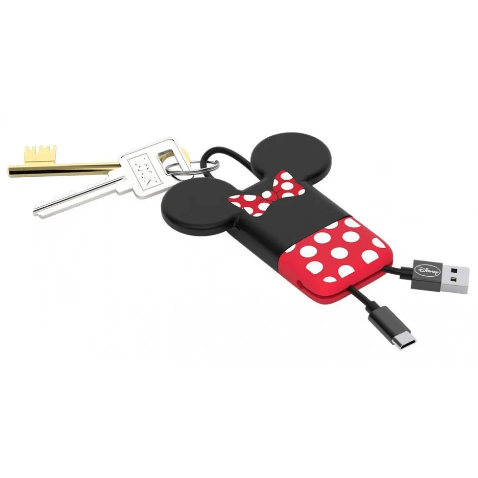Tribe - Minnie Mouse - Disney - Micro USB Cable - Keychain - Data and Charging for Android, Samsung, HTC, Nokia, Sony - 22 cm - Avvenice