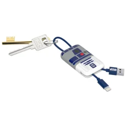 Tribe - RD-D2 - Star Wars - Lightning USB Cable - Keychain - Data and Charging for Apple, iPhone - MFi Certified - 22 cm - Avvenice