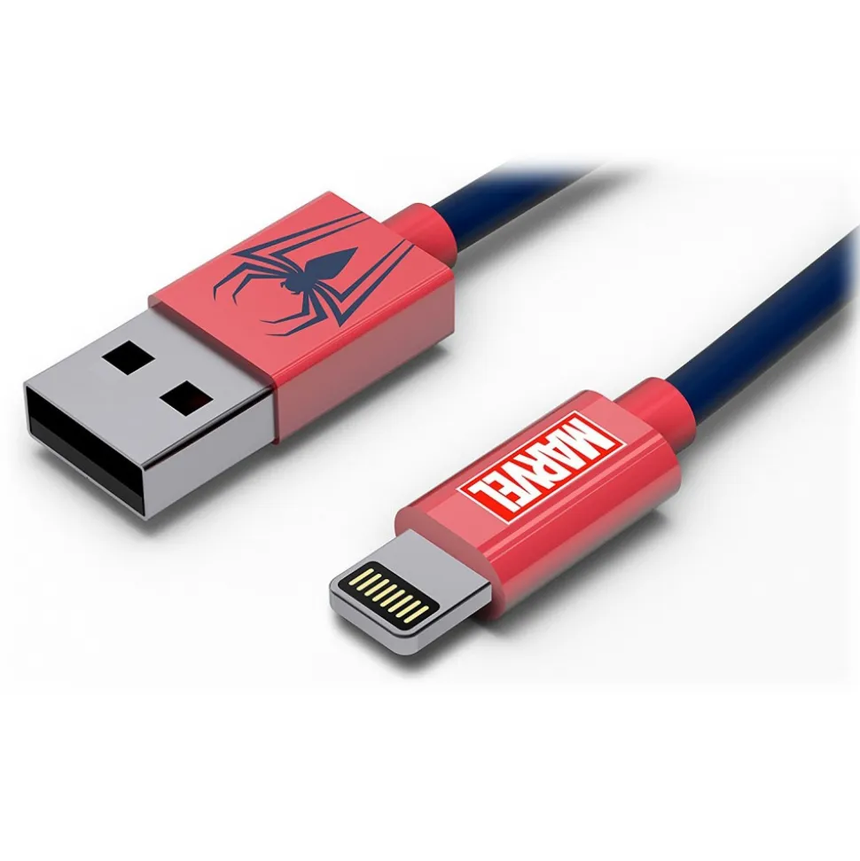 Tribe - Spider-Man - Marvel - Lightning USB Cable - Data Transmission and Charging Apple, iPhone - MFi Certified - 120 cm - Avvenice