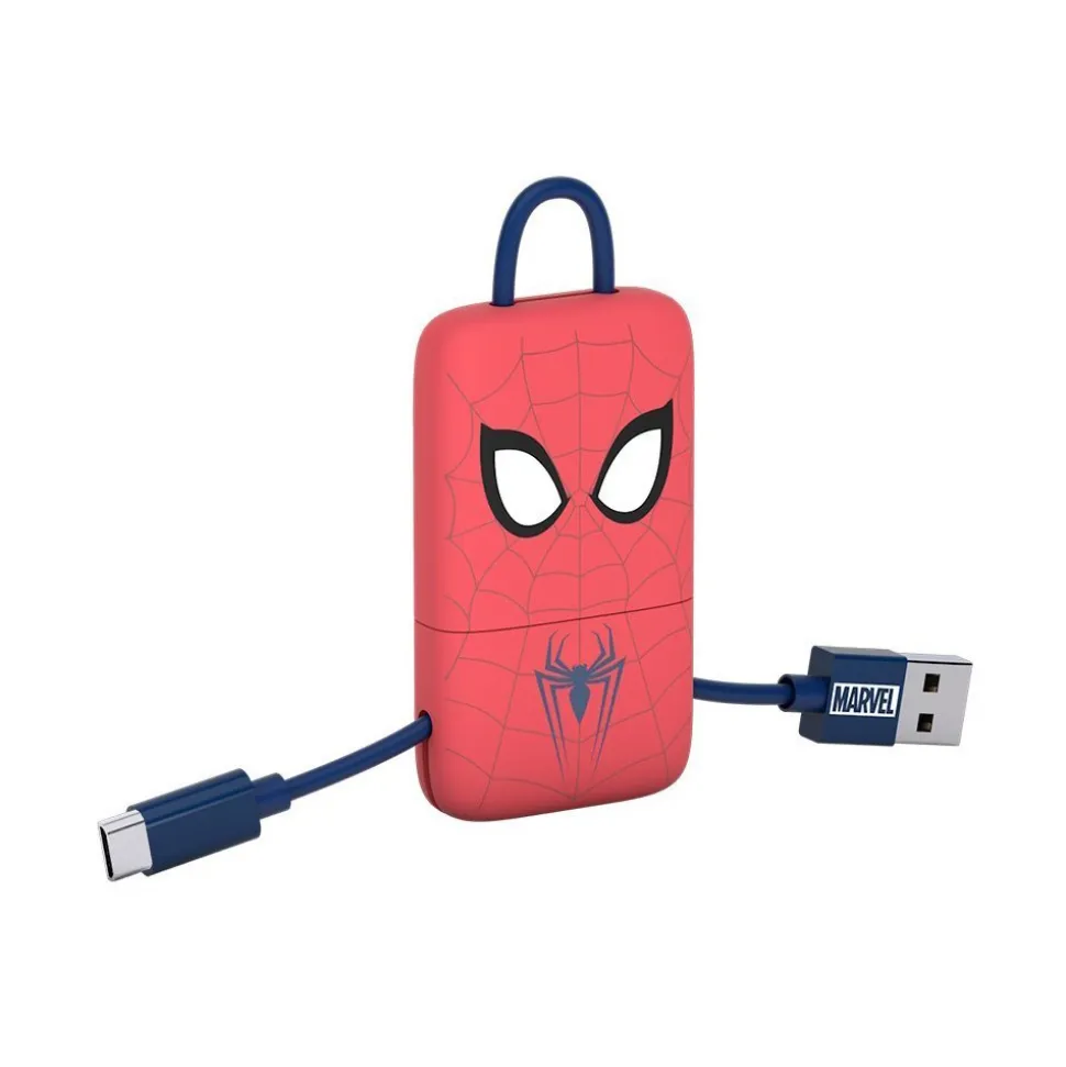 Tribe - Spider-Man - Marvel - Micro USB Cable - Keychain - Data and Charging for Android, Samsung, HTC, Nokia, Sony - 22 cm - Avvenice