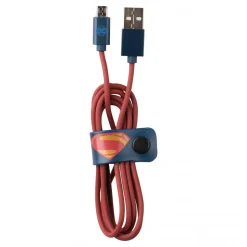 Tribe - Superman - DC Comics - Micro USB Cable - Data Transmission and Charging for Android, Samsung, HTC, Nokia, Sony - 120 cm - Avvenice