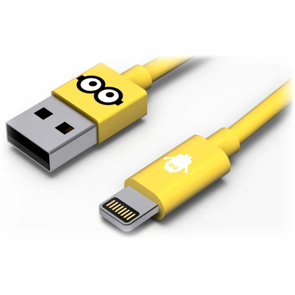 Tribe - Tom - Minions - Lightning USB Cable - Data Transmission and Charging for Apple, iPhone - MFi Certified - 120 cm - Avvenice