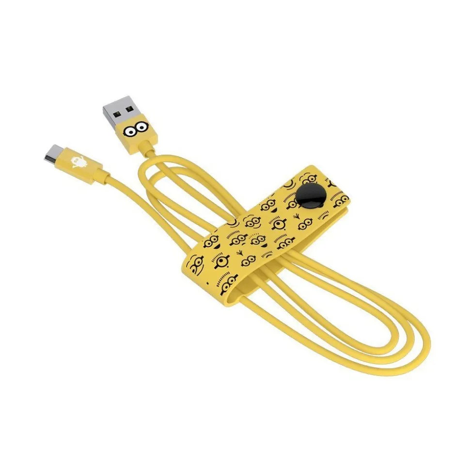 Tribe - Tom - Minions - Micro USB Cable - Data Transmission and Charging for Android, Samsung, HTC, Nokia, Sony - 120 cm - Avvenice