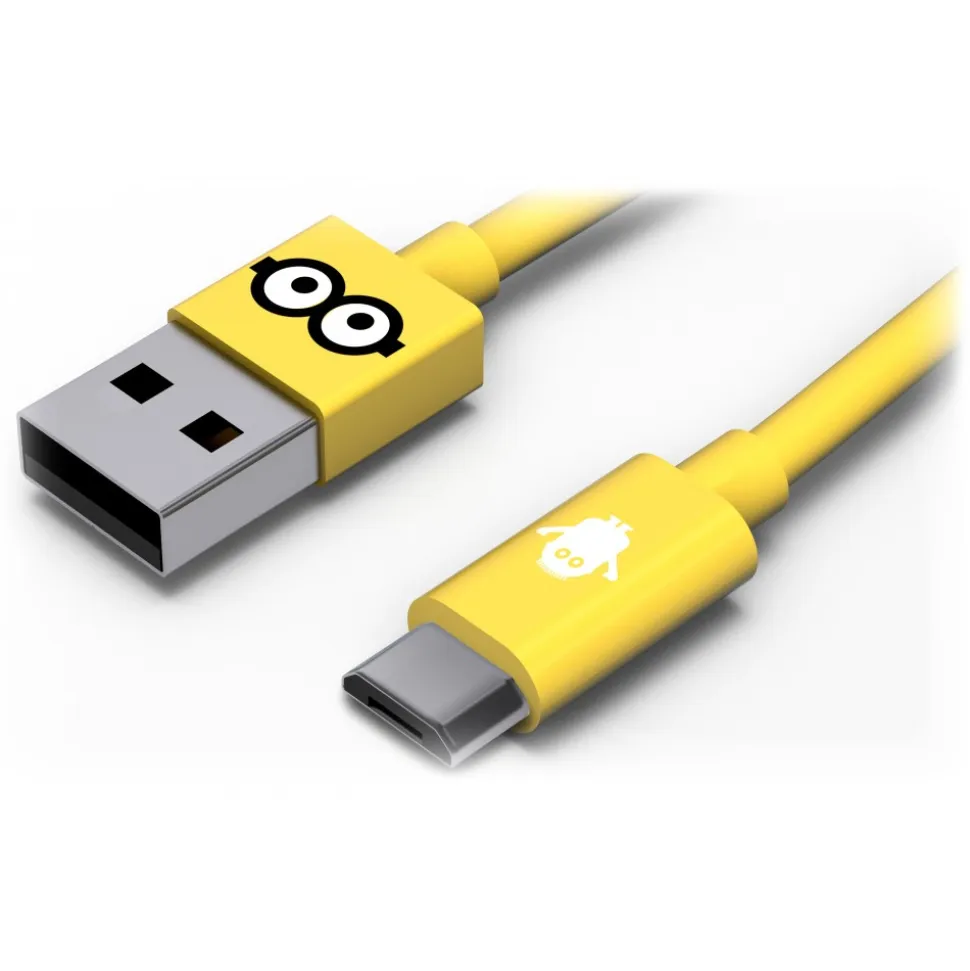 Tribe - Tom - Minions - Micro USB Cable - Data Transmission and Charging for Android, Samsung, HTC, Nokia, Sony - 120 cm - Avvenice