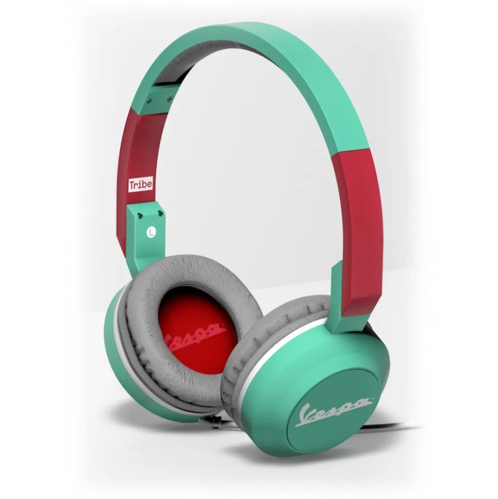 Tribe - Vespa Aquamarine - Vespa Special - Headphones with Foldable Microphone - 3.5 mm Jack - Smartphone, PC, PS4 and Xbox - Avvenice