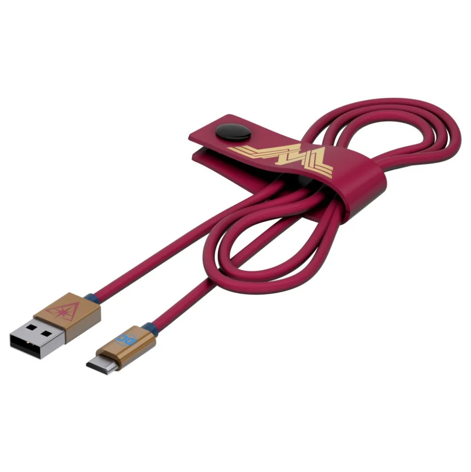 Tribe - Wonder Woman - DC Comics - Micro USB Cable - Data and Charging for Android, Samsung, HTC, Nokia, Sony - 120 cm - Avvenice