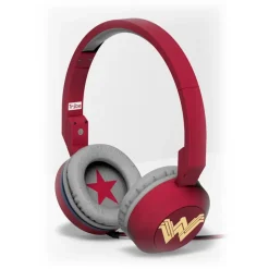 Tribe - Wonder Woman - DC Comics - Headphones with Foldable Microphone - 3.5 mm Jack - Smartphone, PC, PS4, Xbox - Avvenice