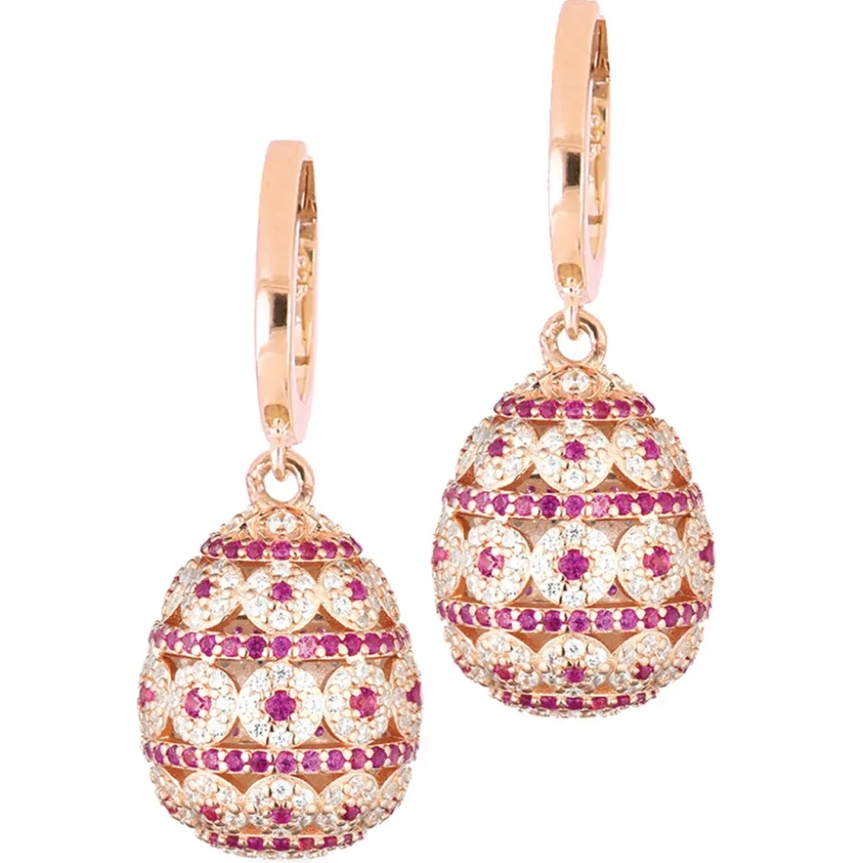 Tsars Collection - Alexandra Pavè Horizontal Fuchsia Earrings - Handmade in Swiss - Luxury Exclusive Collection - Avvenice