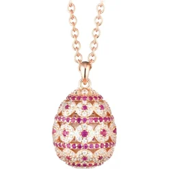 Tsars Collection - Alexandra Pavè Horizontal Fuchsia Necklace - Handmade in Swiss - Luxury Exclusive Collection - Avvenice