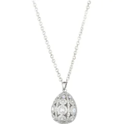 Tsars Collection - Alexandra Pavè Vertical White Necklace - Handmade in Swiss - Luxury Exclusive Collection - Avvenice