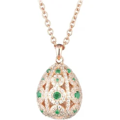 Tsars Collection - Alexandra Pavè Vertical Green Necklace - Handmade in Swiss - Luxury Exclusive Collection - Avvenice