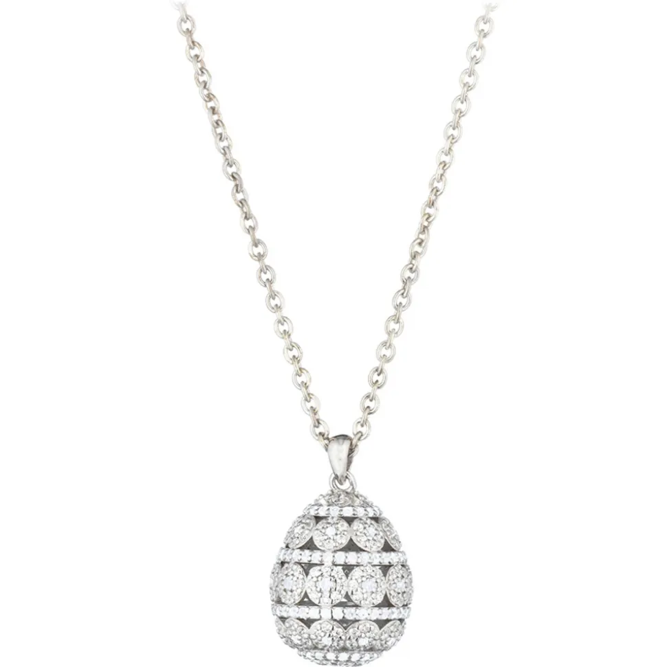 Tsars Collection - Alexandra Pavè Horizontal White Necklace - Handmade in Swiss - Luxury Exclusive Collection - Avvenice