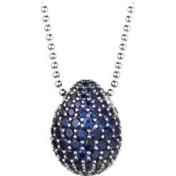 Tsars Collection - Blue 9nine Silver Necklace - Handmade in Swiss - Luxury Exclusive Collection - Avvenice
