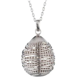 Tsars Collection - Diamond Intertwining Silver Necklace - Handmade in Swiss - Luxury Exclusive Collection - Avvenice