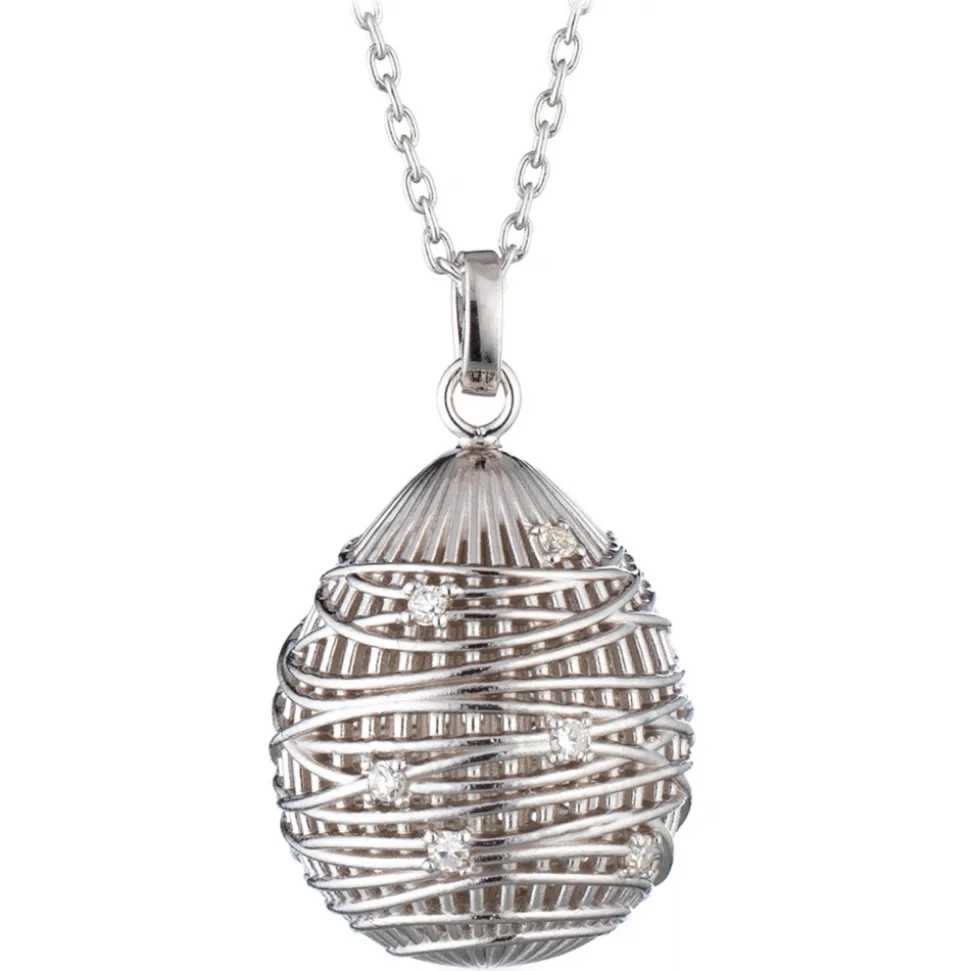 Tsars Collection - Diamond Intertwining Silver Necklace - Handmade in Swiss - Luxury Exclusive Collection - Avvenice