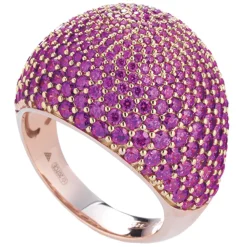 Tsars Collection - Fuchsia Pavé Silver Ring - Handmade in Swiss - Luxury Exclusive Collection - Avvenice