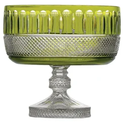Tsars Collection - Green Crystal Fruit Bowl - Handmade in Swiss - Luxury Exclusive Collection - Avvenice