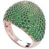 Tsars Collection - Green Pavé Silver Ring - Handmade in Swiss - Luxury Exclusive Collection - Avvenice