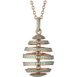 Tsars Collection - Green Spiral Silver Necklace - Handmade in Swiss - Luxury Exclusive Collection - Avvenice