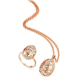 Tsars Collection - Jasmine Flower Necklace in Pink Silver and White Agate - Handmade in Swiss - Luxury Exclusive Collection - Avvenice