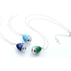 Tsars Collection - Necklace with Green Pendant with Key - Handmade in Swiss - Luxury Exclusive Collection - Avvenice