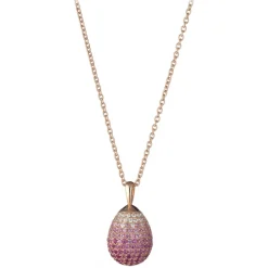 Tsars Collection - Necklace in Silver with Pink Shaded Zircons - Handmade in Swiss - Luxury Exclusive Collection - Avvenice