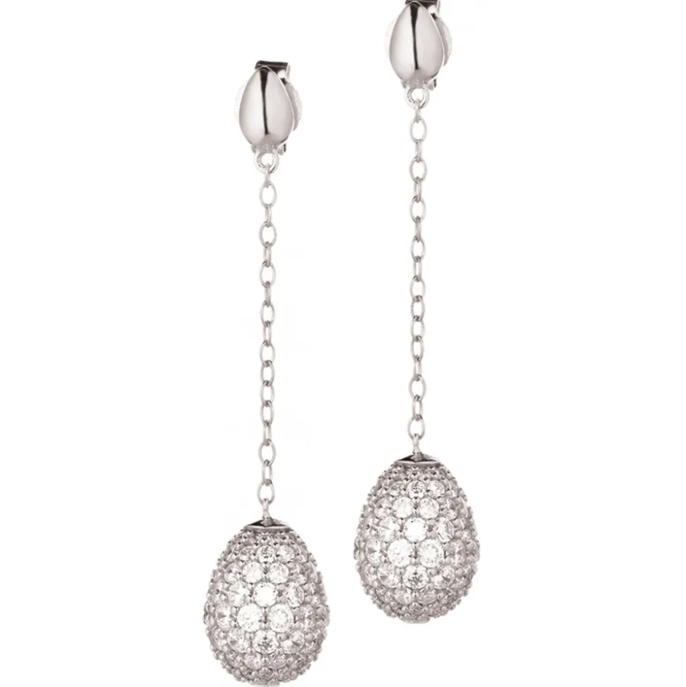 Tsars Collection - 9nine 02 White Silver Earrings - Handmade in Swiss - Luxury Exclusive Collection - Avvenice
