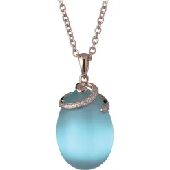 Tsars Collection - Olga Blue Spiral Necklace - Handmade in Swiss - Luxury Exclusive Collection - Avvenice