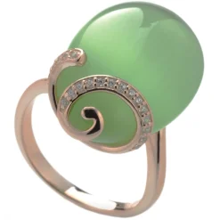 Tsars Collection - Olga Green Spiral Ring - Handmade in Swiss - Luxury Exclusive Collection - Avvenice