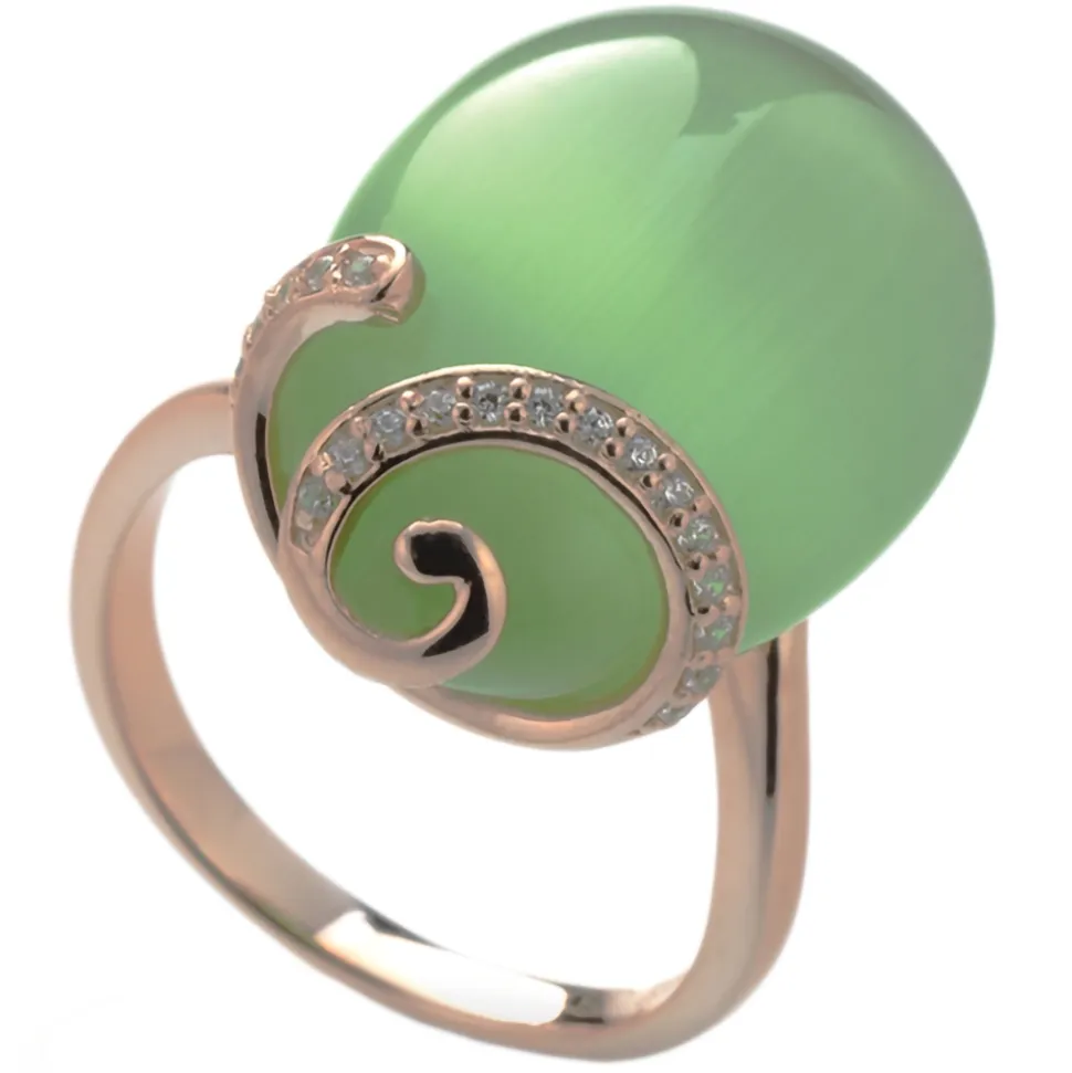 Tsars Collection - Olga Green Spiral Ring - Handmade in Swiss - Luxury Exclusive Collection - Avvenice