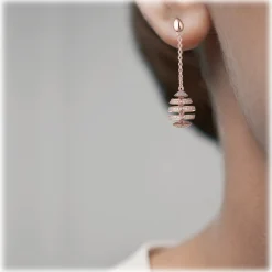 Tsars Collection - Pink Spiral Silver Earrings - Handmade in Swiss - Luxury Exclusive Collection - Avvenice