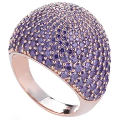 Tsars Collection - Purple Pavé Silver Ring - Handmade in Swiss - Luxury Exclusive Collection - Avvenice