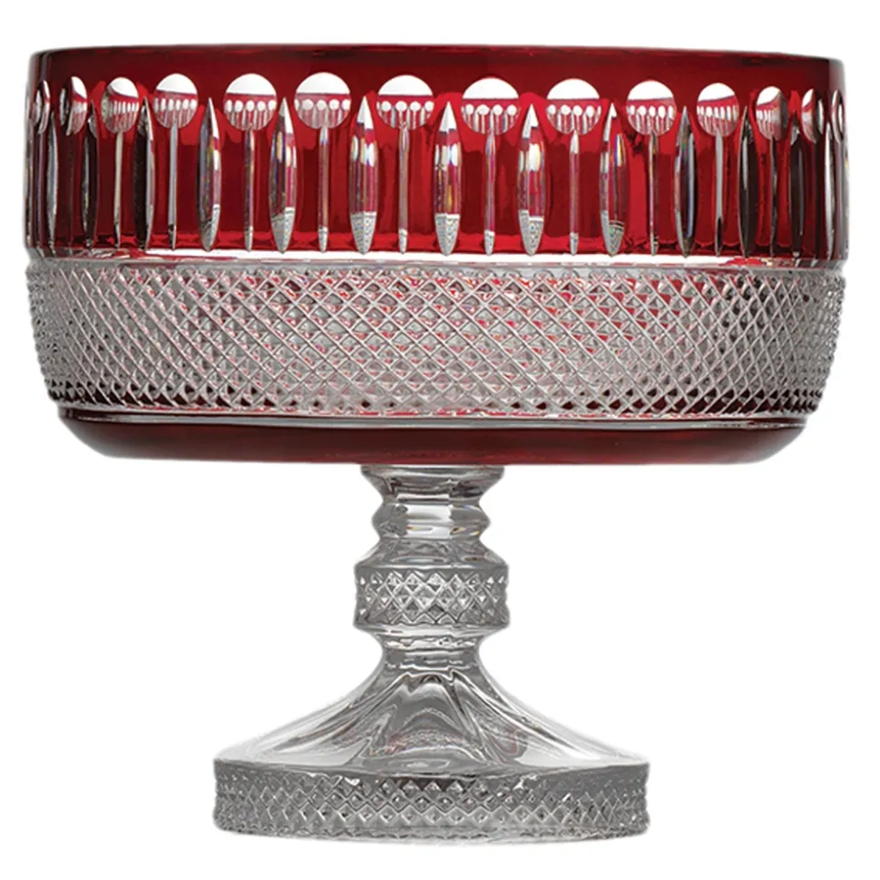 Tsars Collection - Red Crystal Fruit Bowl - Handmade in Swiss - Luxury Exclusive Collection - Avvenice