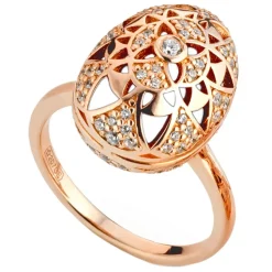 Tsars Collection - Silver Rose with White Agate Ring - Handmade in Swiss - Luxury Exclusive Collection - Avvenice