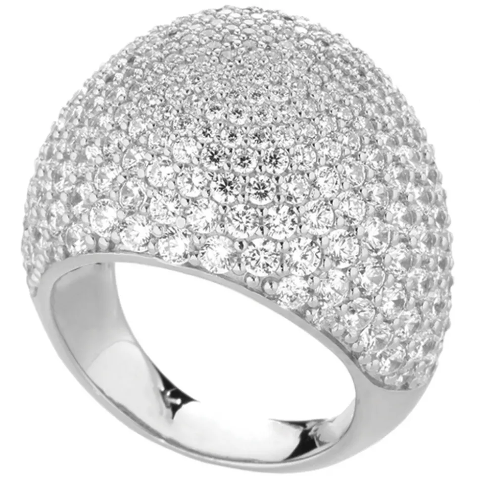 Tsars Collection - White Pavé Silver Ring - Handmade in Swiss - Luxury Exclusive Collection - Avvenice