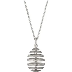Tsars Collection - White Spiral Silver Necklace - Handmade in Swiss - Luxury Exclusive Collection - Avvenice
