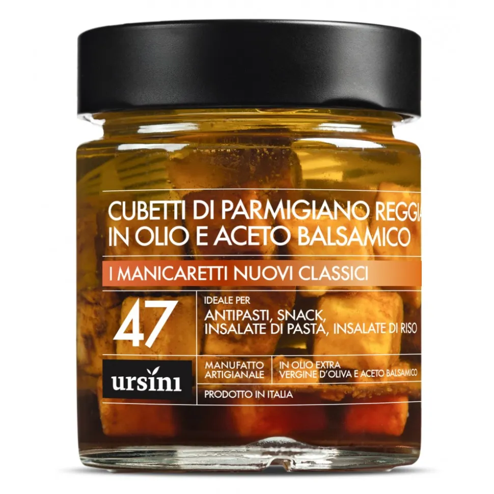 Ursini - Parmigiano Reggiano Cubes in Evo and Balsamic Vinegar - 47 - New Classic - Delicacies - Italian Extra Virgin Olive Oil - Avvenice