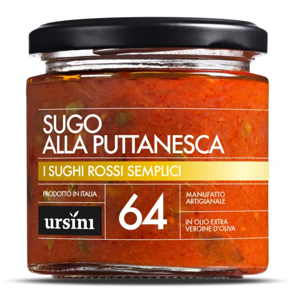Ursini - Puttanesca Sauce - 64 - Simple Red - Sauces - Organic Italian Extra Virgin Olive Oil - Avvenice
