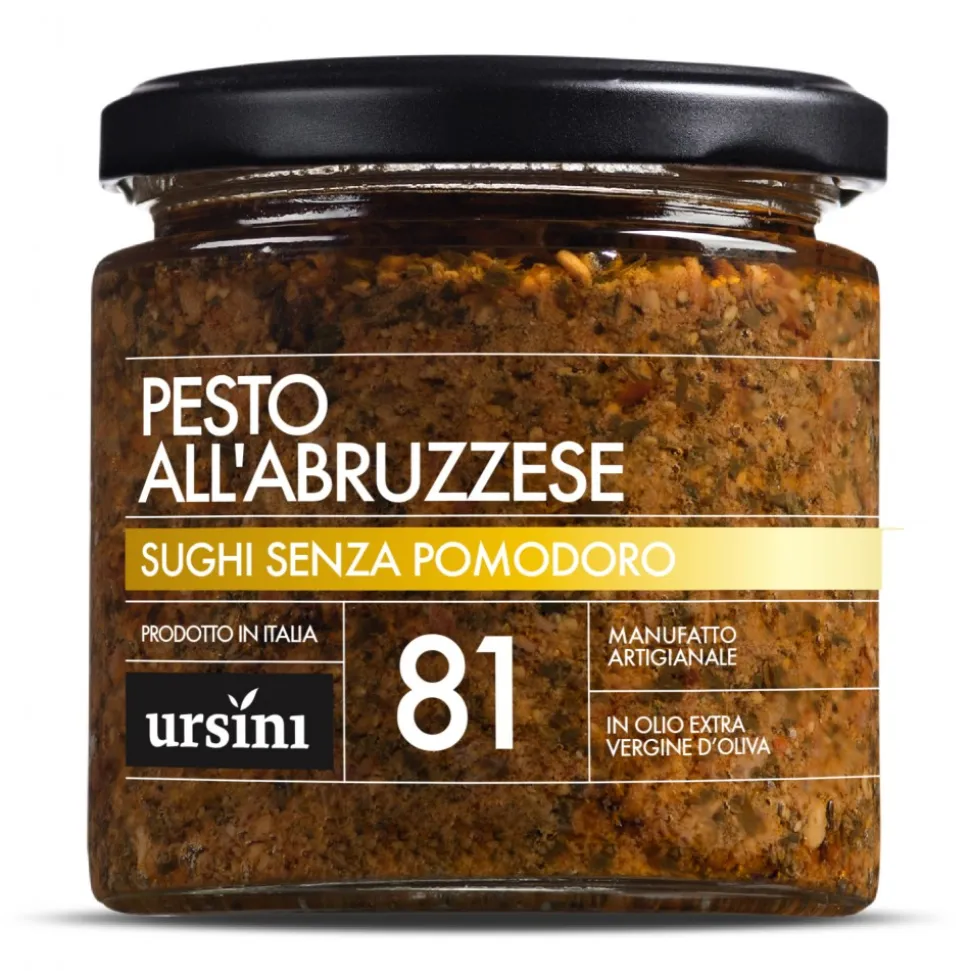 Ursini - "Abbruzzese" Pesto Sauce - 81 - Without Tomatoes - Sauces - Organic Italian Extra Virgin Olive Oil - Avvenice